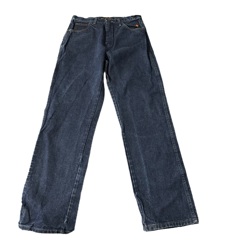 Wrangler FR Jeans Mens 35x36 Blue FR31MWZ Flame Resistant Relaxed Straight Fit